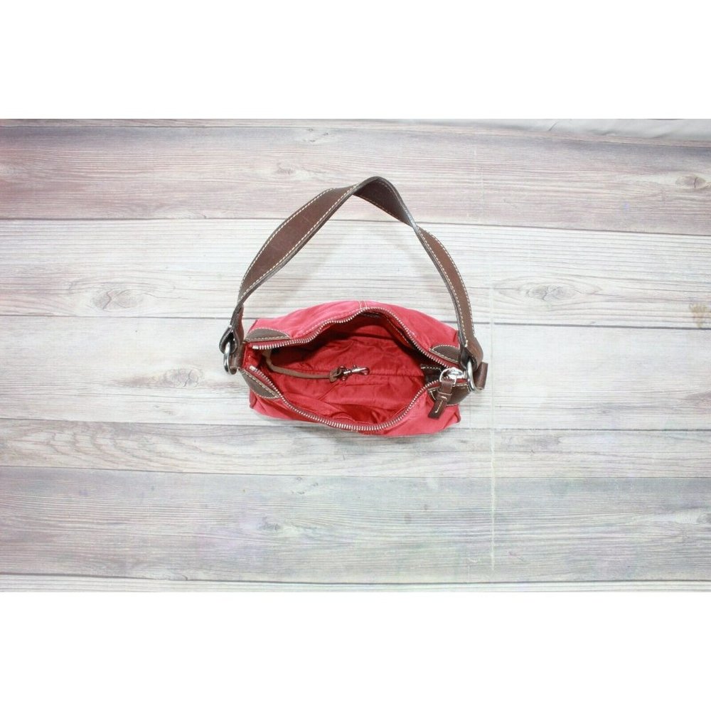 Dooney & Bourke Wayfarer Red Brown Leather Shoulder Hobo Handbag - Picture 7 of 10